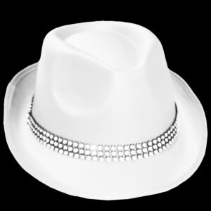 Cappello Pop Con Brillantini Bianco Accessorio Di Carnevale