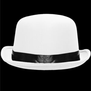 Cappello Bombetta Bianco Accessorio Di Carnevale