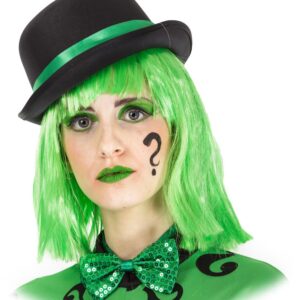 Cappello Bombetta Nero/verde Accessorio Di Carnevale - immagine 1