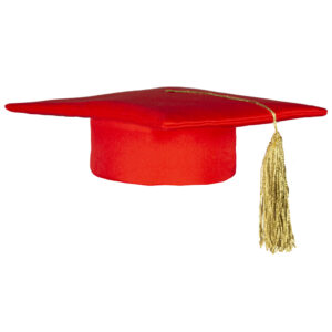 Cappello Laurea Rosso Adulto Accessorio Di Carnevale
