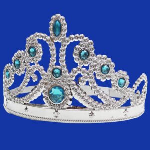Corona Principesse Argento Celeste Accessorio Di Carnevale