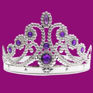 Corona Principesse Argento Lilla Accessorio Di Carnevale