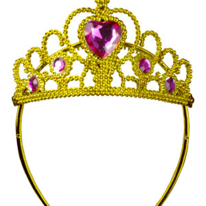 Corona Principessa Oro/fuxia Accessorio Di Carnevale
