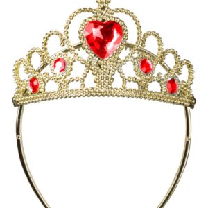 Corona Principessa Oro/rossa Accessorio Di Carnevale - immagine 1