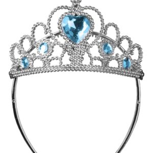 Corona Principessa Argento/celeste Accessorio Di Carnevale - immagine 1