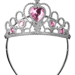 Corona Principessa Argento/rosa Accessorio Di Carnevale