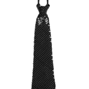 Cravatta Piccola Paillettes Nera Accessorio Di Carnevale
