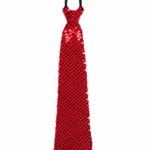 Cravatta Piccola Paillettes Rosso Accessorio Di Carnevale