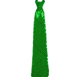 Cravatta Piccola Paillettes Verde Accessorio Di Carnevale