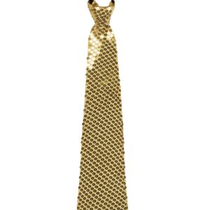 Cravatta Paillettes Oro Accessorio Di Carnevale