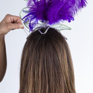 Diadema Brasiliana Professionale Piuma Viola Accessorio Di Carnevale