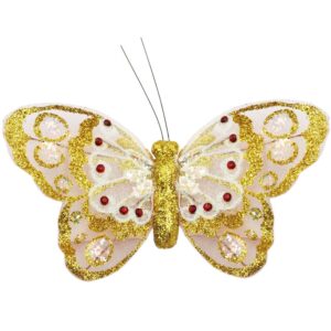 Fermacapelli Farfalla  Oro Accessorio Di Carnevale