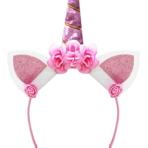 Frontino Unicorno Rosa Accessorio Di Carnevale - immagine 1