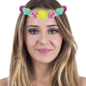 Ghirlanda Di Rose Per Damigelle Accessorio Di Carnevale - immagine 1