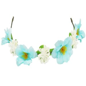 Ghirlanda Di Fiore Azzurro Per Damigella Accessorio Di Carnevale - immagine 1