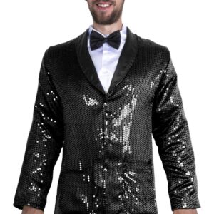 Giacca  Paillettes Nero Accessorio Di Carnevale - immagine 1