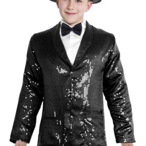 Giacca  Paillettes Nero Accessorio Di Carnevale - immagine 1