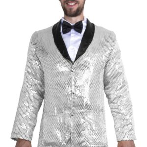 Giacca  Paillettes Argento Accessorio Di Carnevale - immagine 1