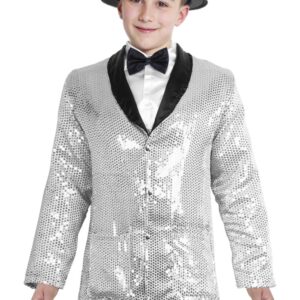 Giacca  Paillettes Argento Accessorio Di Carnevale - immagine 1