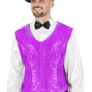 Gilet Paillettes Fuxia Accessorio Di Carnevale - immagine 1