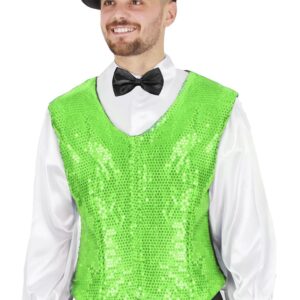 Gilet Paillettes Verde Accessorio Di Carnevale - immagine 1