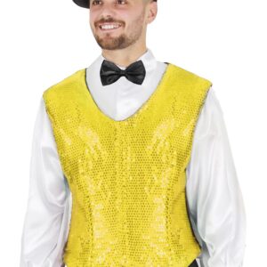 Gilet Paillettes Oro Accessorio Di Carnevale - immagine 1