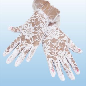Guanto Damina Merletto Baby Bianco Accessorio Di Carnevale
