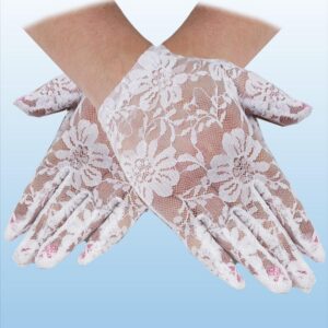 Guanti Damina Bianco Accessorio Di Carnevale - immagine 1