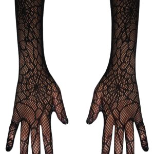 Guanto Ragnatela Nero Accessorio Di Carnevale - immagine 1