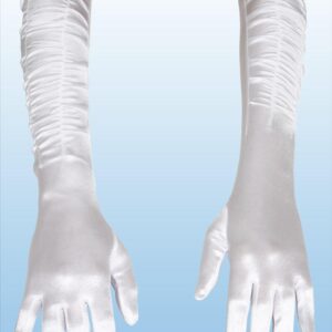 Guanti Licra Bianco Accessorio Di Carnevale - immagine 1