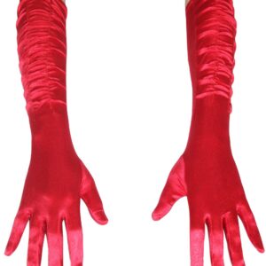 Guanti Licra Rosso Accessorio Di Carnevale - immagine 1
