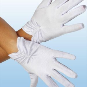 Guanti Licra Bambina Bianchi  Accessorio Di Carnevale