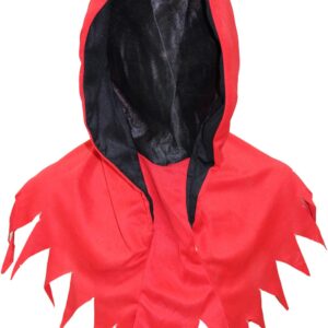 Cappuccio Demone Rosso Accessorio Di Carnevale - immagine 1