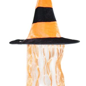 Cappello Strega Ciniglia Arancio Accessorio Di Carnevale - immagine 1