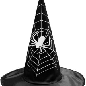 Cappello Strega Fantasia Ragnatela Bianca Accessorio Di Carnevale