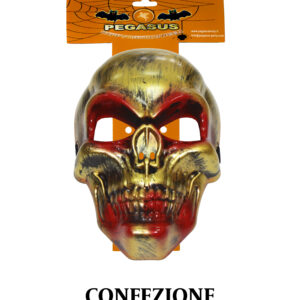 Maschera Scheletro Oro Accessorio Di Carnevale - immagine 1