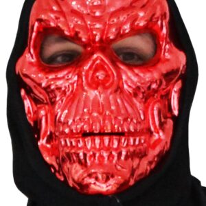 Maschera Teschio Rosso Accessorio Di Carnevale - immagine 1