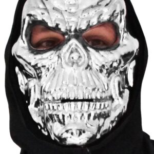Maschera Teschio Argento Accessorio Di Carnevale - immagine 1