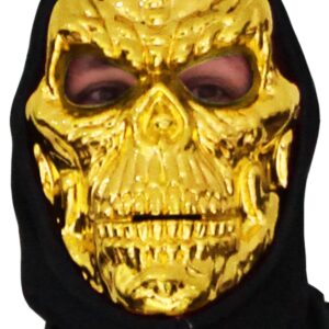 Maschera Teschio Oro Accessorio Di Carnevale - immagine 1