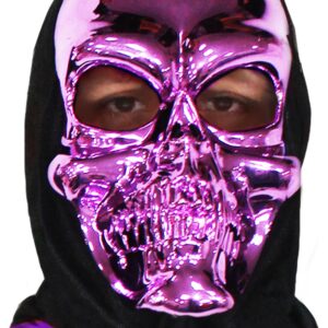 Maschera Demone Viola Accessorio Di Carnevale - immagine 1