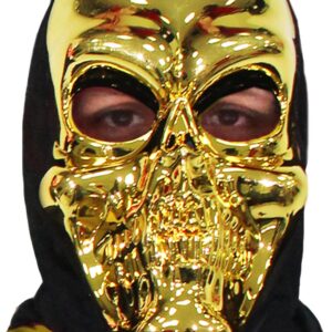 Maschera Demone Oro Accessorio Di Carnevale - immagine 1