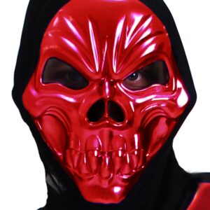 Maschera Scheletro Rosso Accessorio Di Carnevale - immagine 1