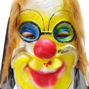Maschera Pagliaccio Horror Giallo Accessorio Di Carnevale - immagine 1