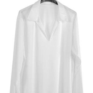 Maglietta Collo Camicia In Maglina Bianco Accessorio Di Carnevale