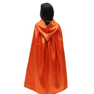 Mantello Cappuccio Double Arancio-nero Bambino Accessorio Di Carnevale - immagine 1