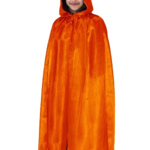 Mantello Cappuccio Bambina-o  Arancione Accessorio Di Carnevale