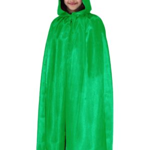 Mantello Cappuccio Bambina-o Verde Accessorio Di Carnevale
