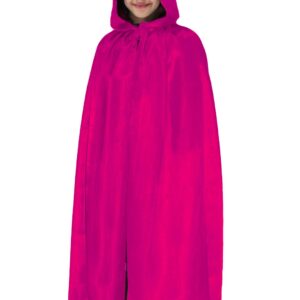 Mantello Cappuccio Bambina-o Fuxia Accessorio Di Carnevale