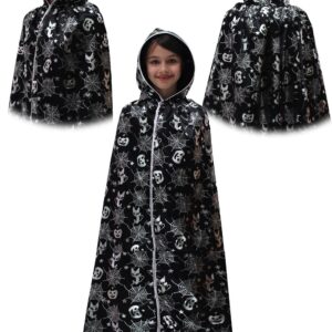 Mantello Cappuccio Laminato Ragnatela Argento Accessorio Di Carnevale - immagine 1