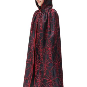 Mantello Cappuccio Ragnatela Rossa Accessorio Di Carnevale - immagine 1